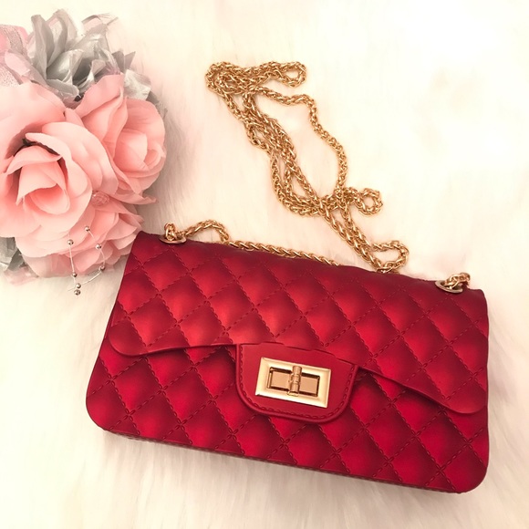 Burgundy Jelly Crossbody Bag - Picture 2 of 2